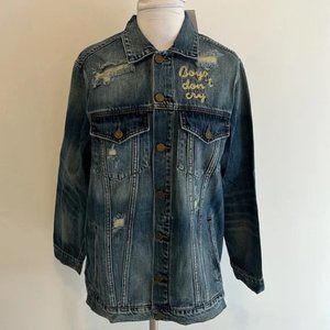 Sandrine Rose x Free People Boys Dont Cry Womens Jean Jacket Pocket S M NWT